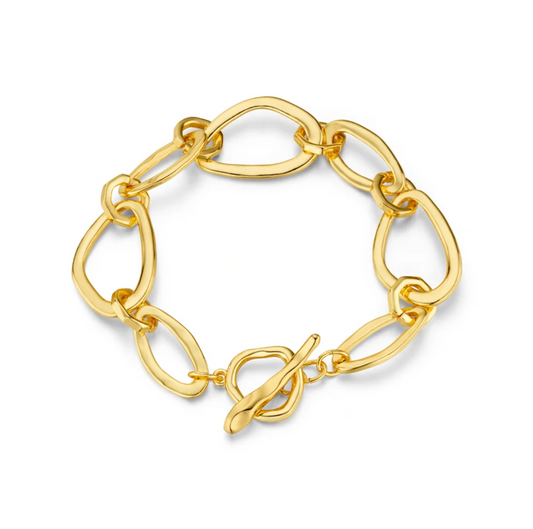 Organic link chain t-bar bracelet