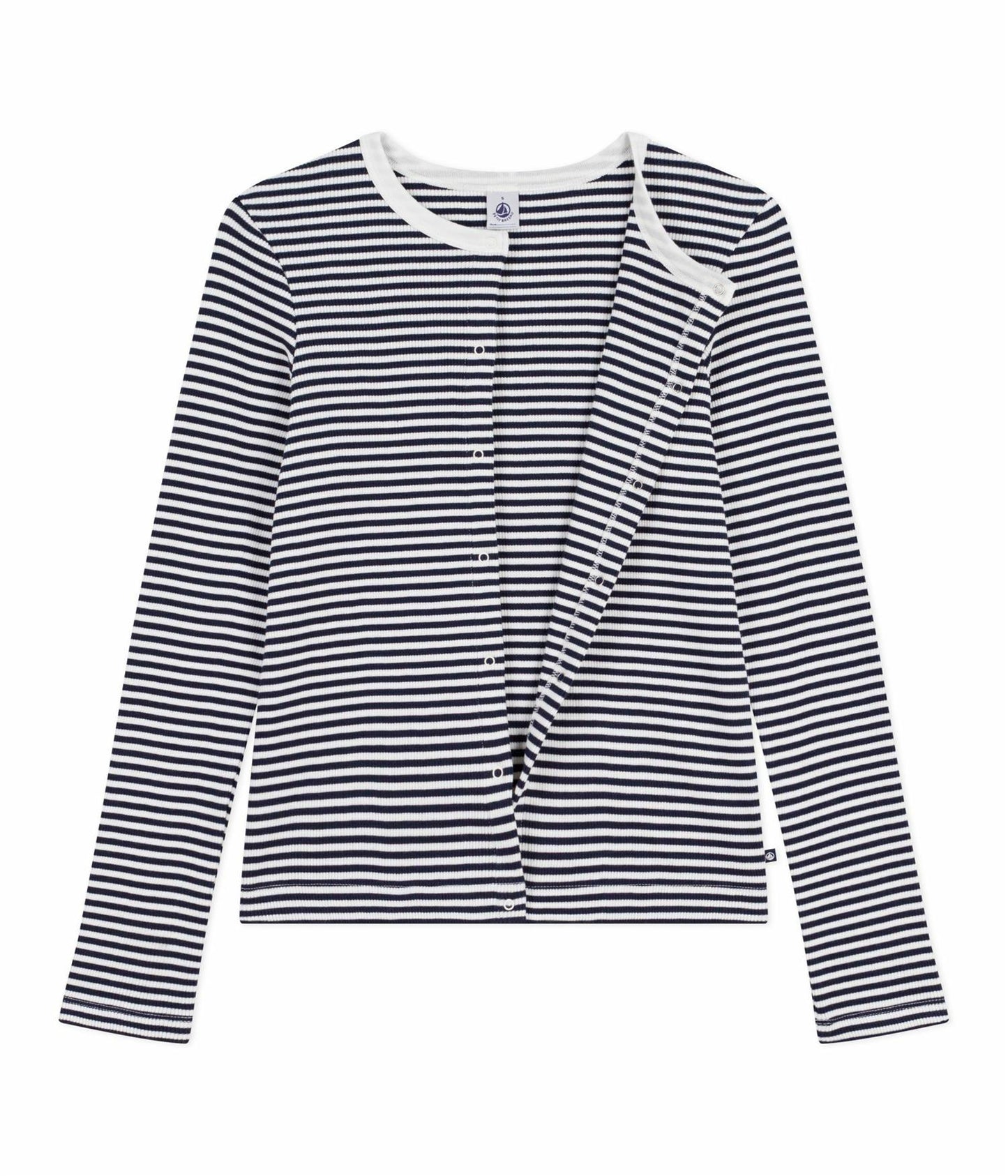 Cardigan Ribbed - Blue/ White