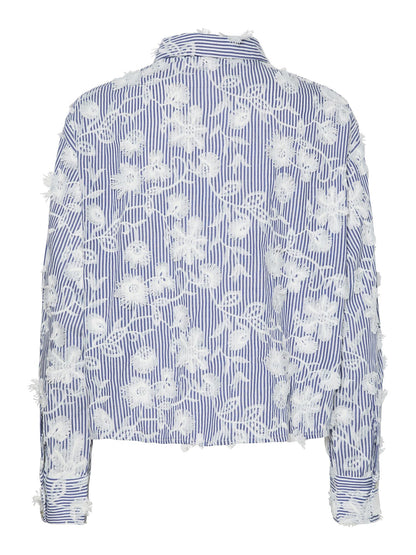 YASMEMLY LS SHIRT - NAVY/ STAR WHITE