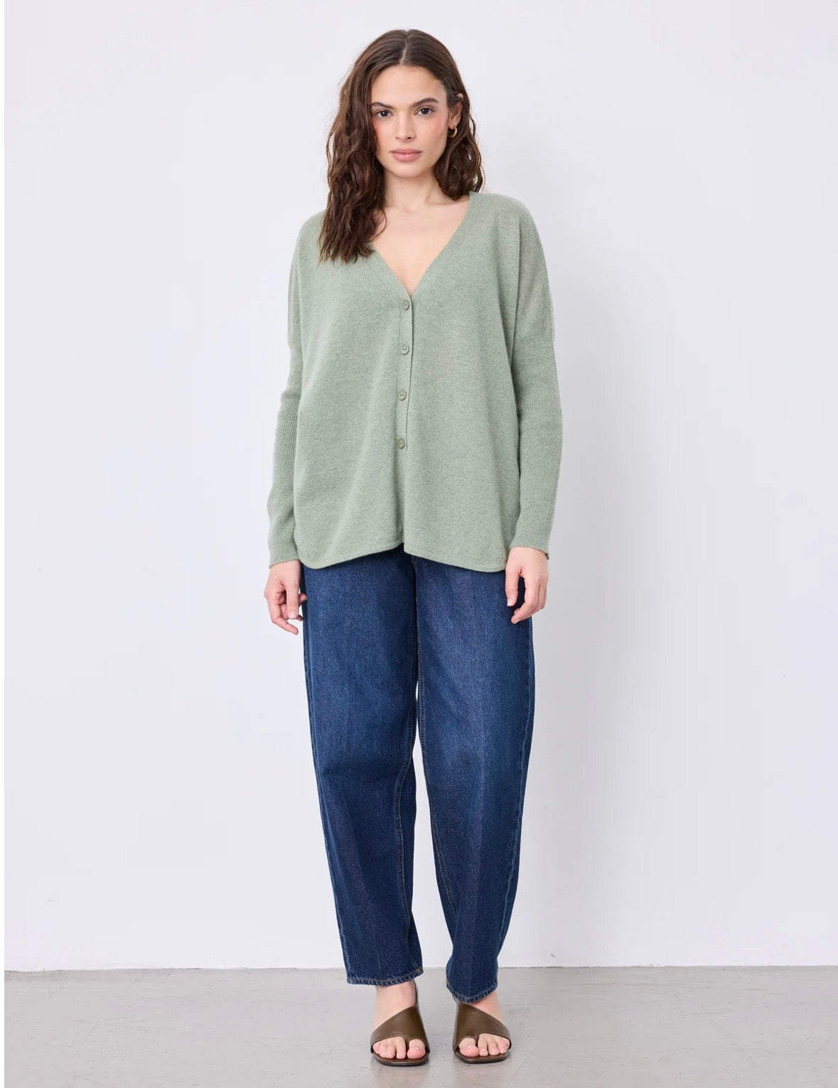 Alicia Cashmere Cardigan - Olive