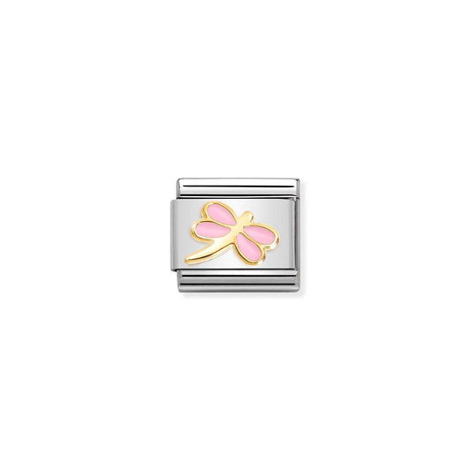 LINK, GOLD WITH PINK DRAGONFLY