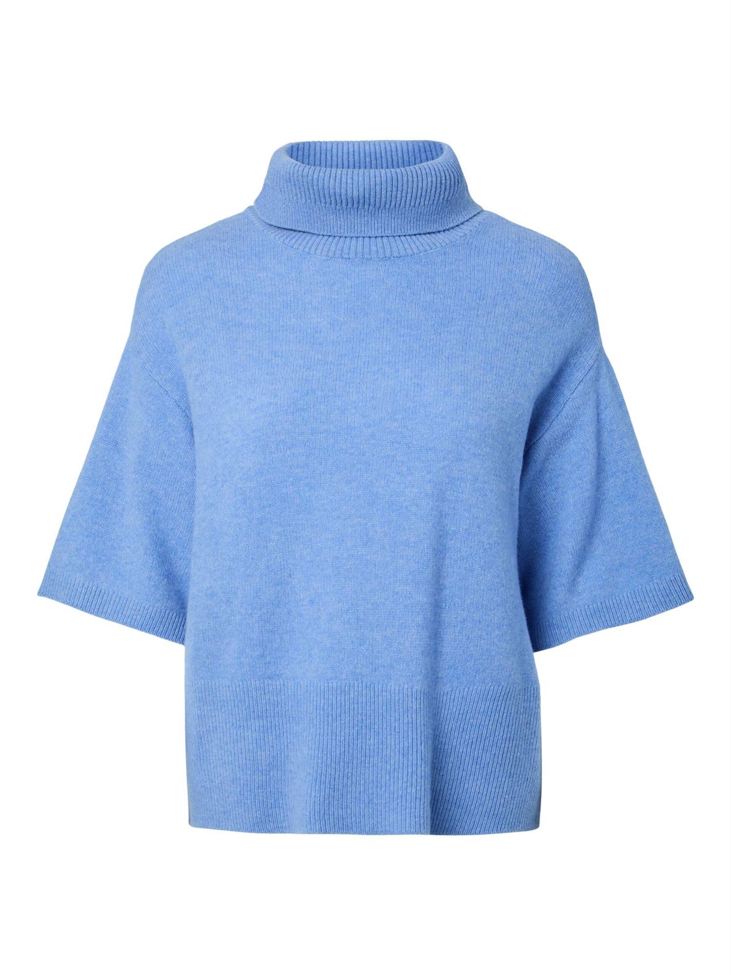 YASEMILIA 2/4 ROLL NECK KNIT PULLOVER - VISTA BLUE