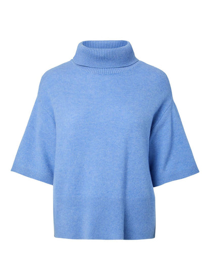 YASEMILIA 2/4 ROLL NECK KNIT PULLOVER - VISTA BLUE