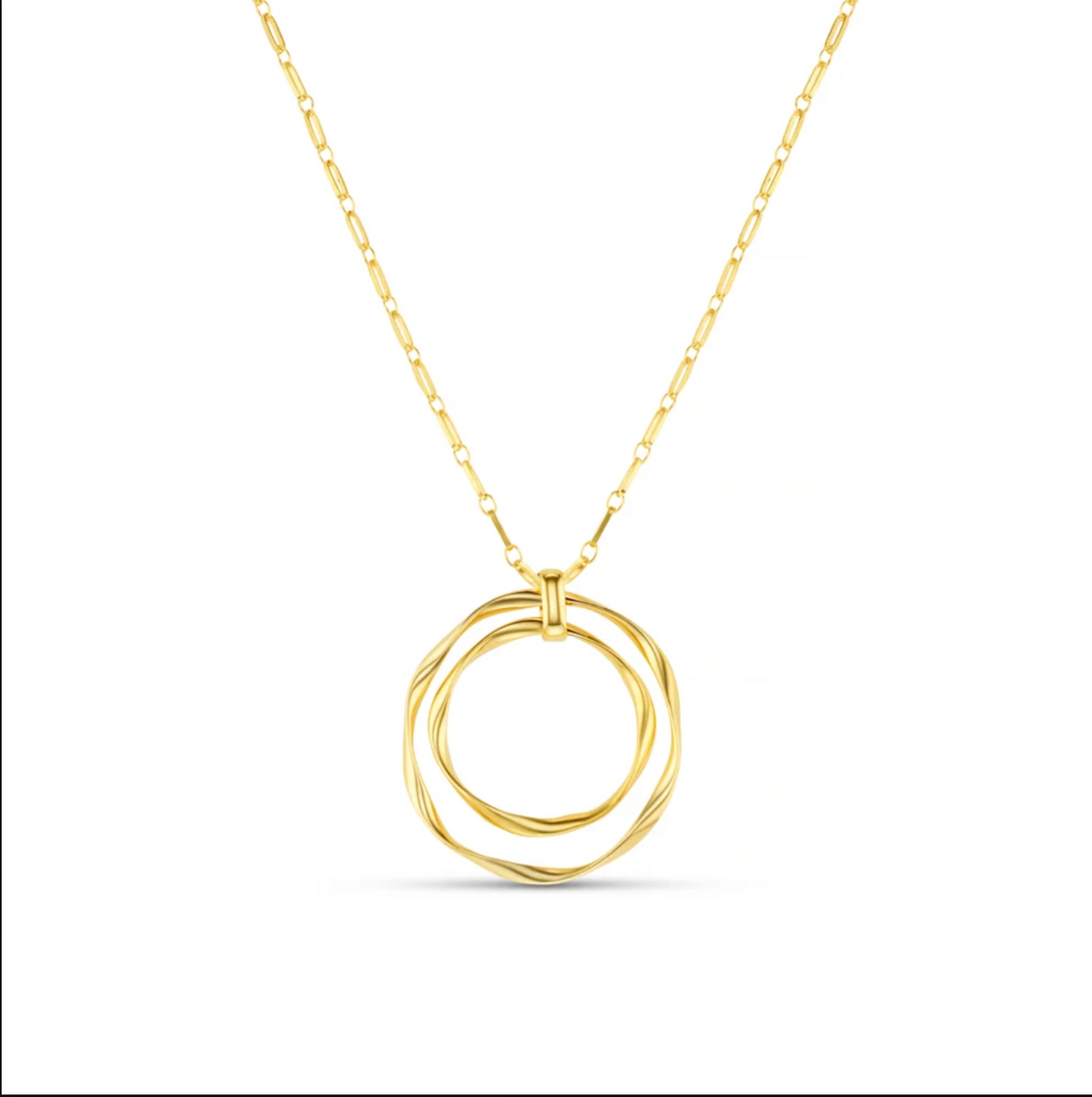 Statement ribbon interlocking open long necklace
