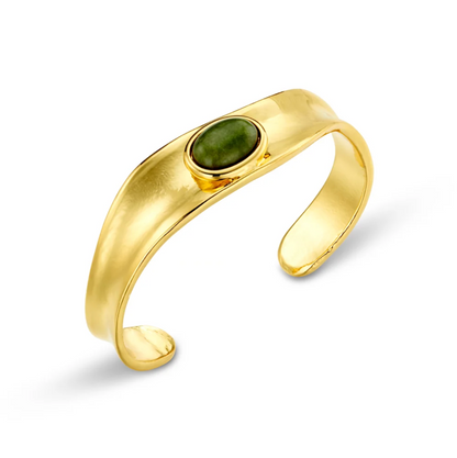 Organic SP green jade stone cuff