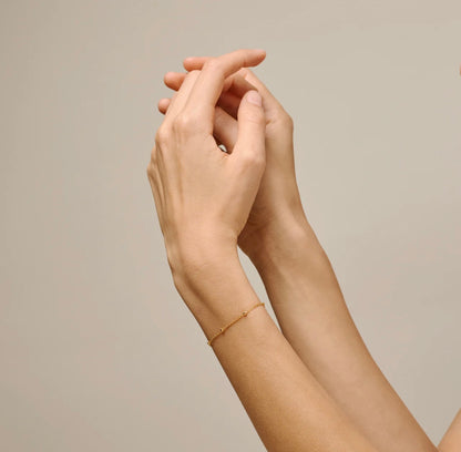 Beaded Chain Gold Bracelet