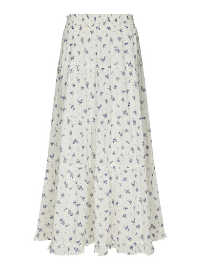 Asta Small Blossom Skirt - White Blue