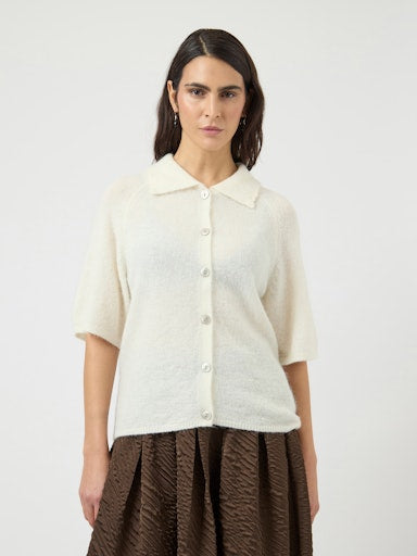 YASDURA 2/4 KNIT CARDIGAN - PRISTINE