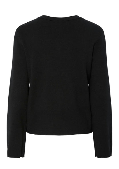 YASPIMI LS KNIT CARDIGAN - BLACK