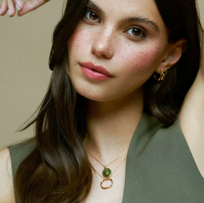 SP green jade charm necklace