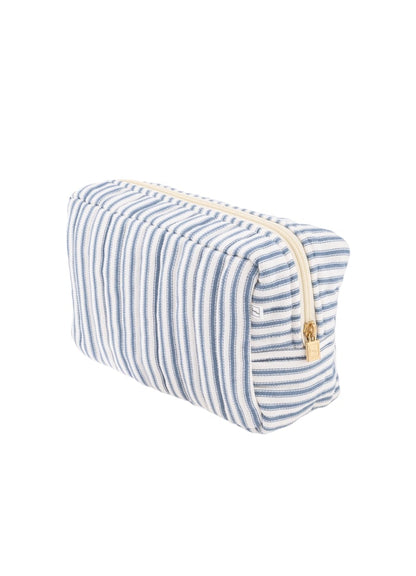 Pouch Square mw - Ticking Stripe Blue