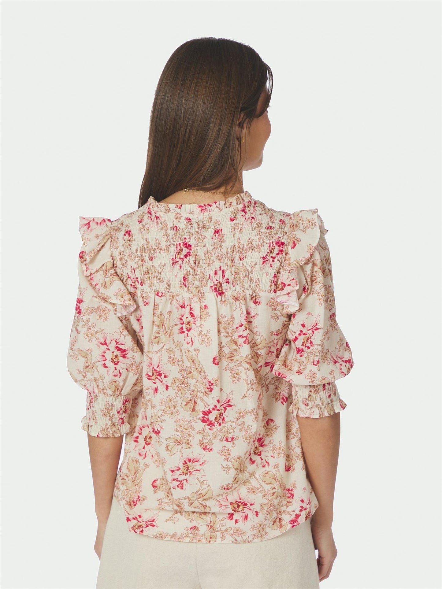 Davina Flower Rose Blouse - Rose