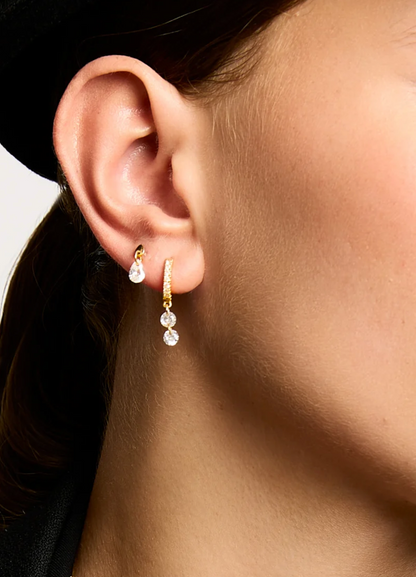 Double Crystal Delhi Hoops