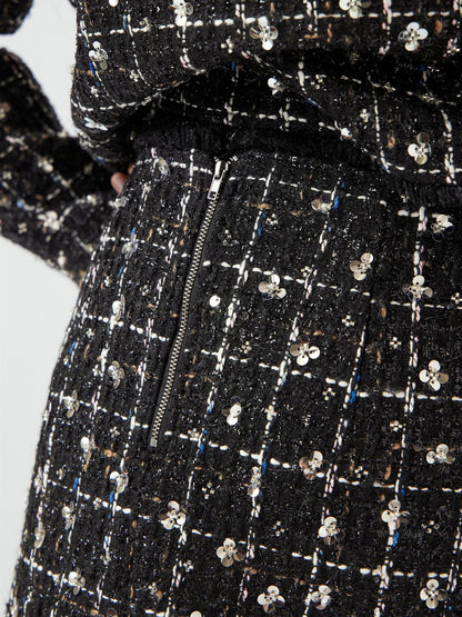 YASVALENDA MHW TWEED SKIRT - BLACK