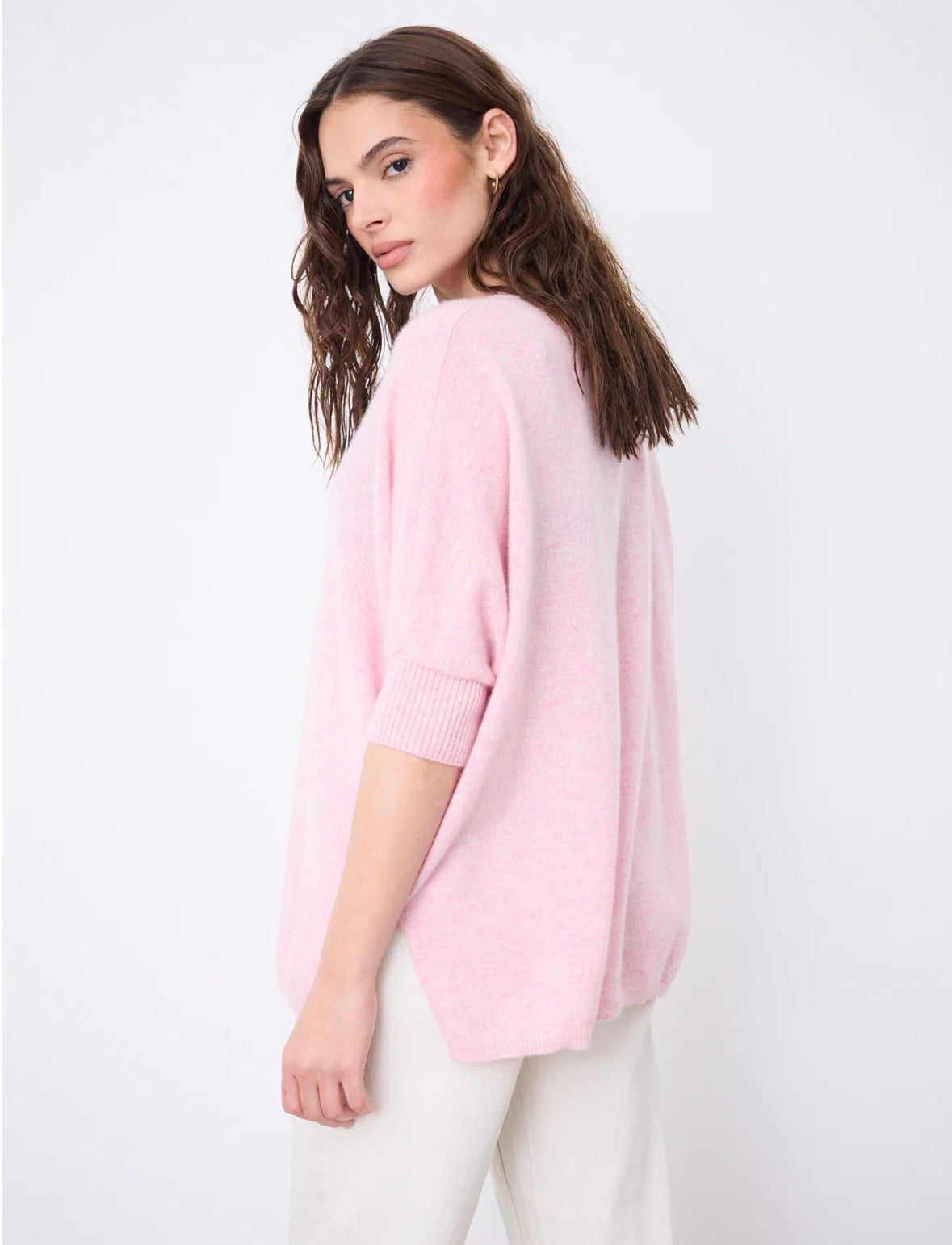 Aimee Cashmere V-Neck - Pivoine