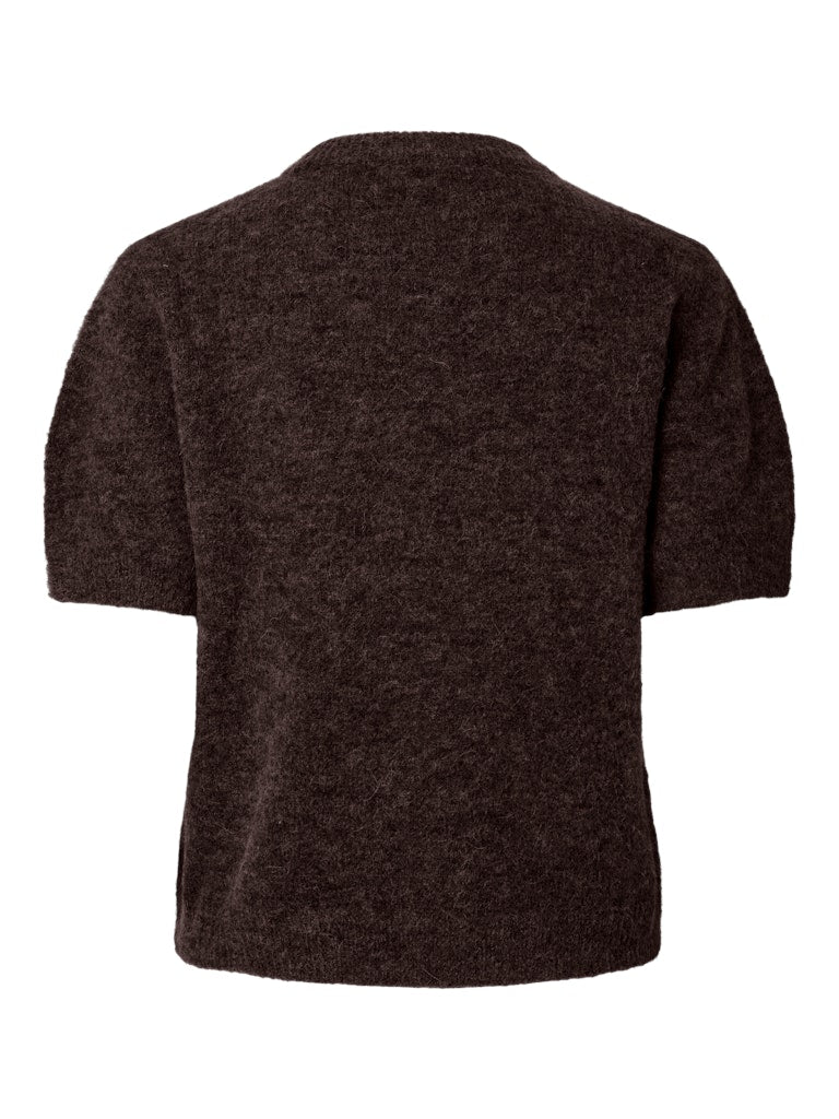 YASJOHI SS WOOL BLEND PULLOVER - COFFEE BEAN