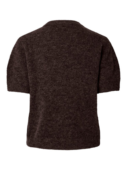 YASJOHI SS WOOL BLEND PULLOVER - COFFEE BEAN