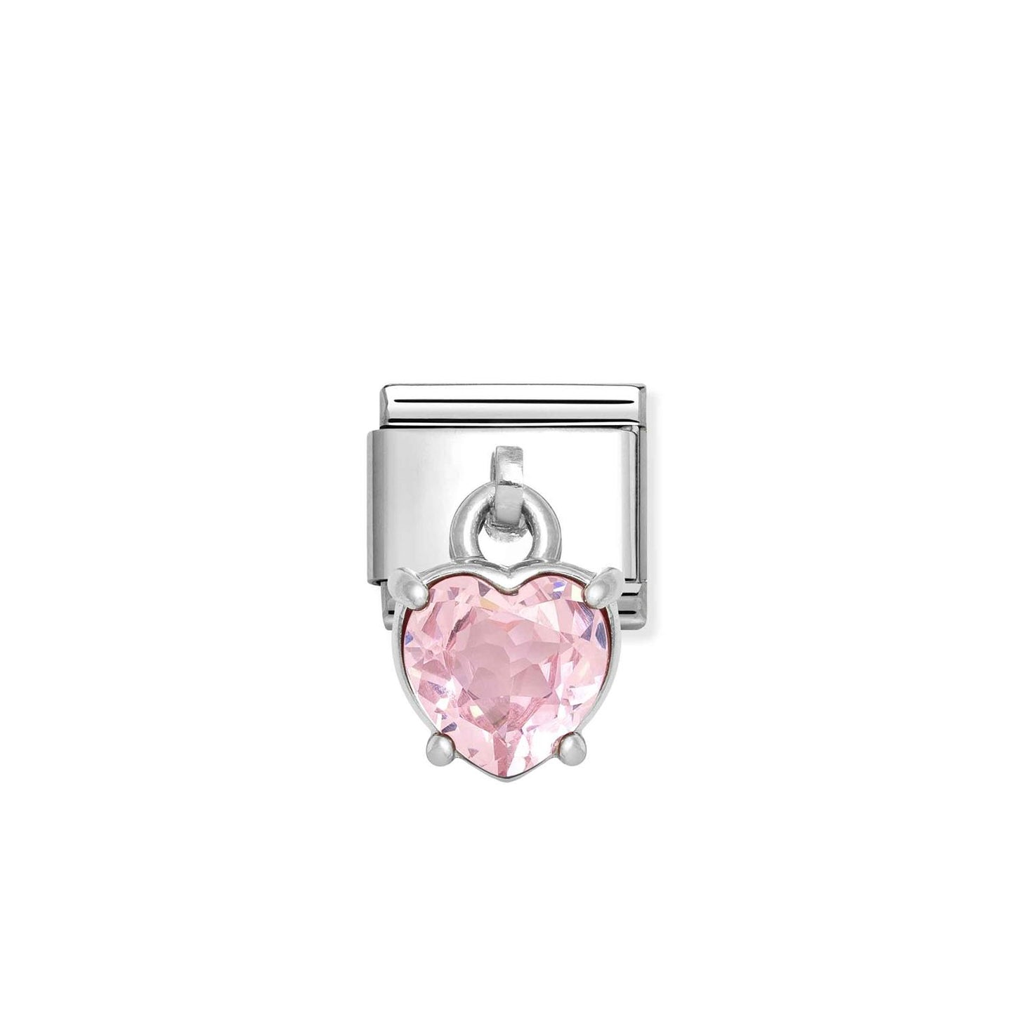 LINK, PENDANT HEART STONE PINK