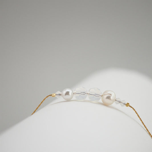 Dainty Cloud Dance Bracelet - Pearl White