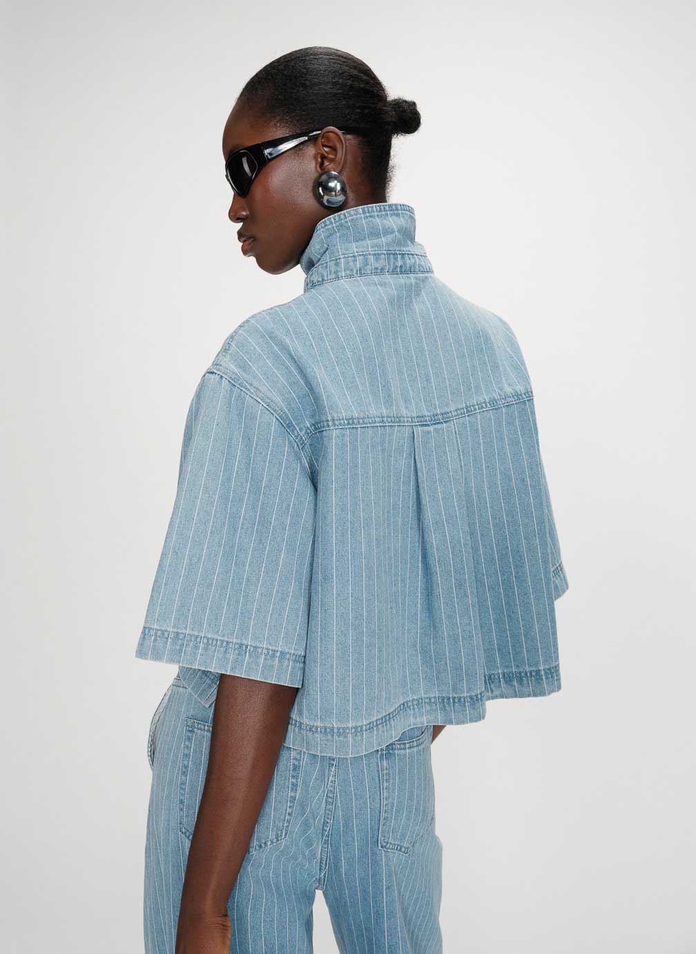 Vita Denim Shirt - Striped Blue