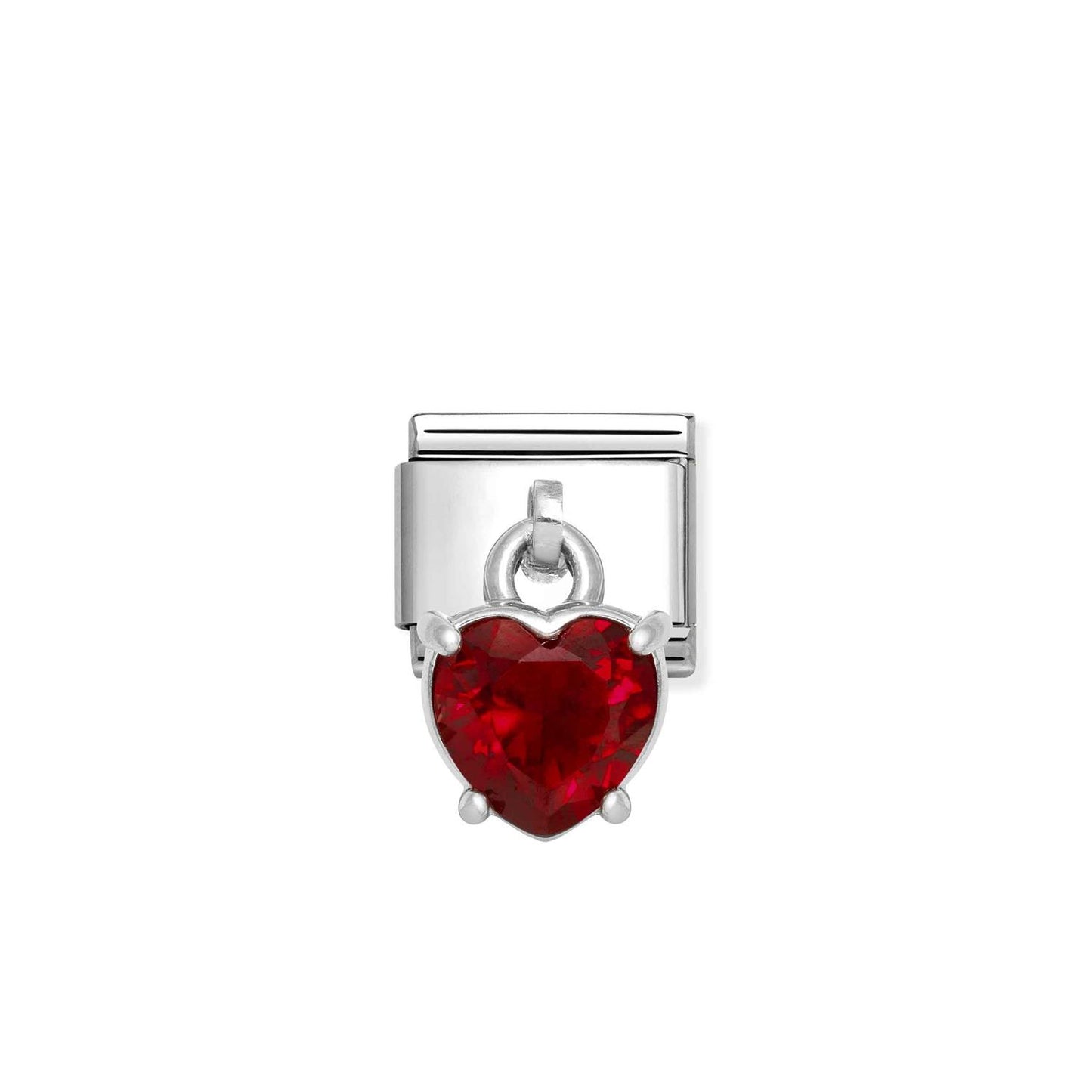 LINK, PENDANT HEART STONE RED