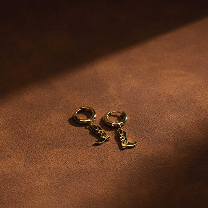 Cowboy boot charm earrings
