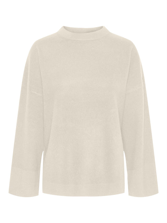 YASEMILIE O-NECK KNIT PULLOVER - BIRCH