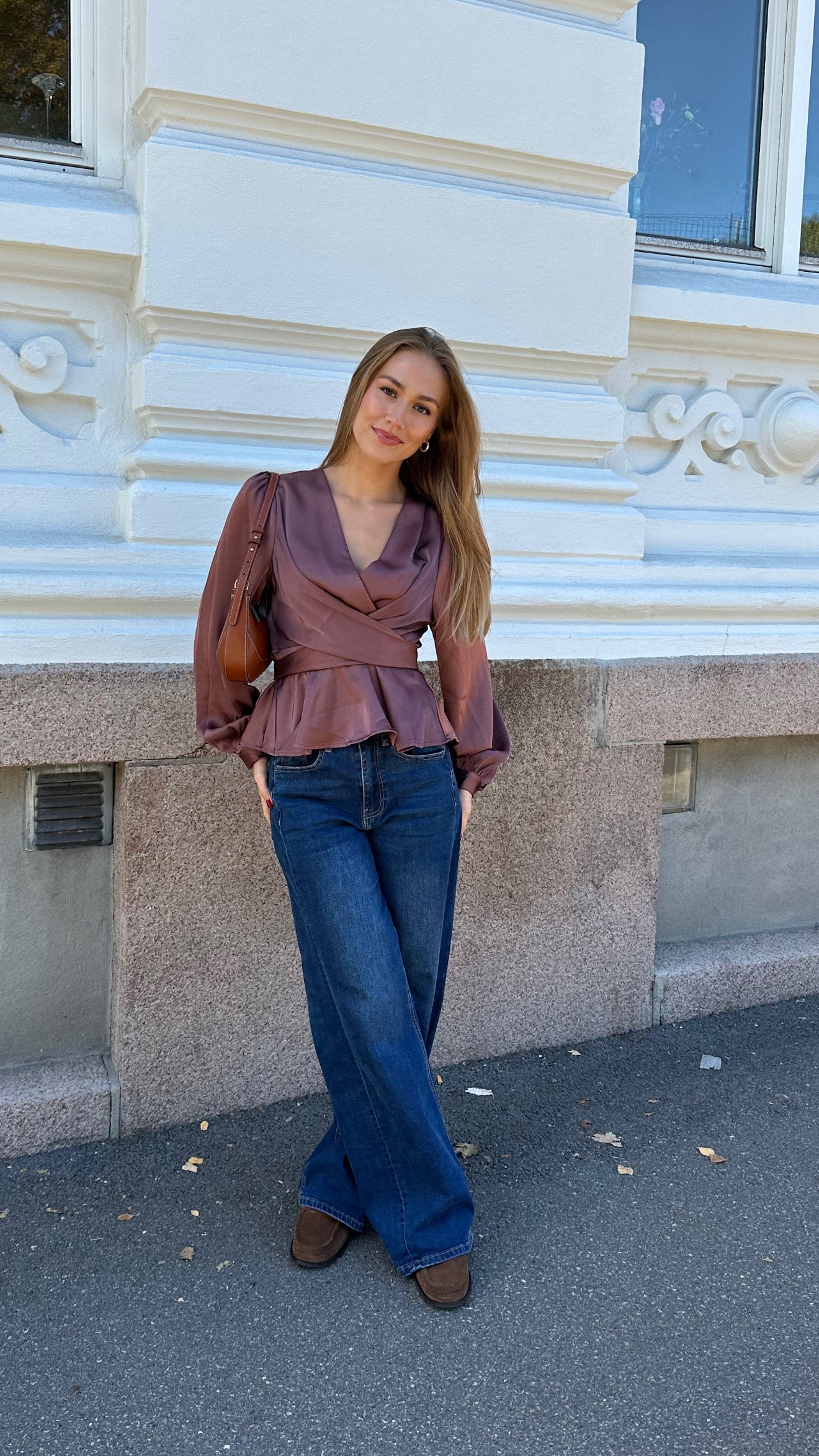 Rista Heavy Sateen Blouse - Dark Rose