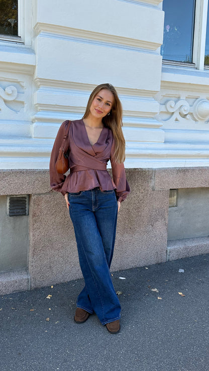 Rista Heavy Sateen Blouse - Dark Rose