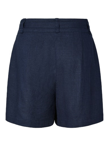 YASAGANIA HW LINEN BLEND SHORTS - NAVY BLAZER