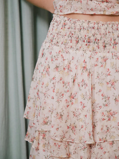 Morris Meadow Printed Skirt - Creme