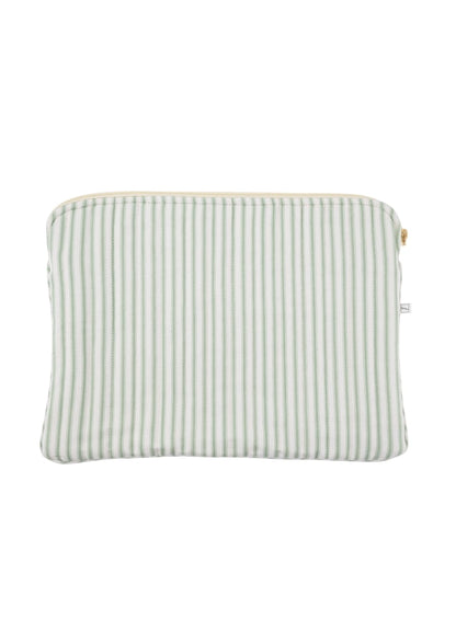 Mac Cover mw - Ticking Stripe Dusty Green