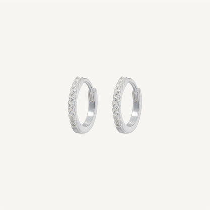 Small Hoops Silver White