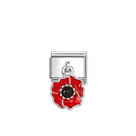 LINK, RED AND BLACK POPPY PENDANT