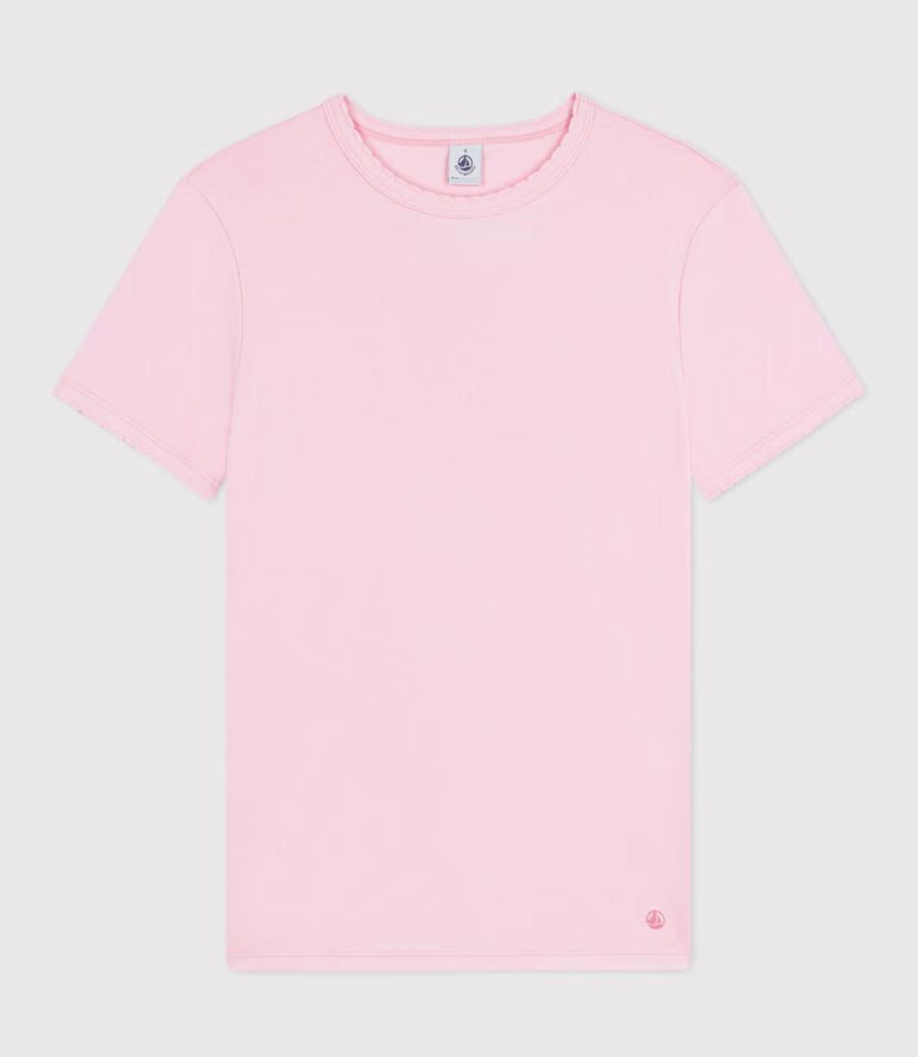 Tee-Shirt Pointelle Round Neck - Bubblegum Pink