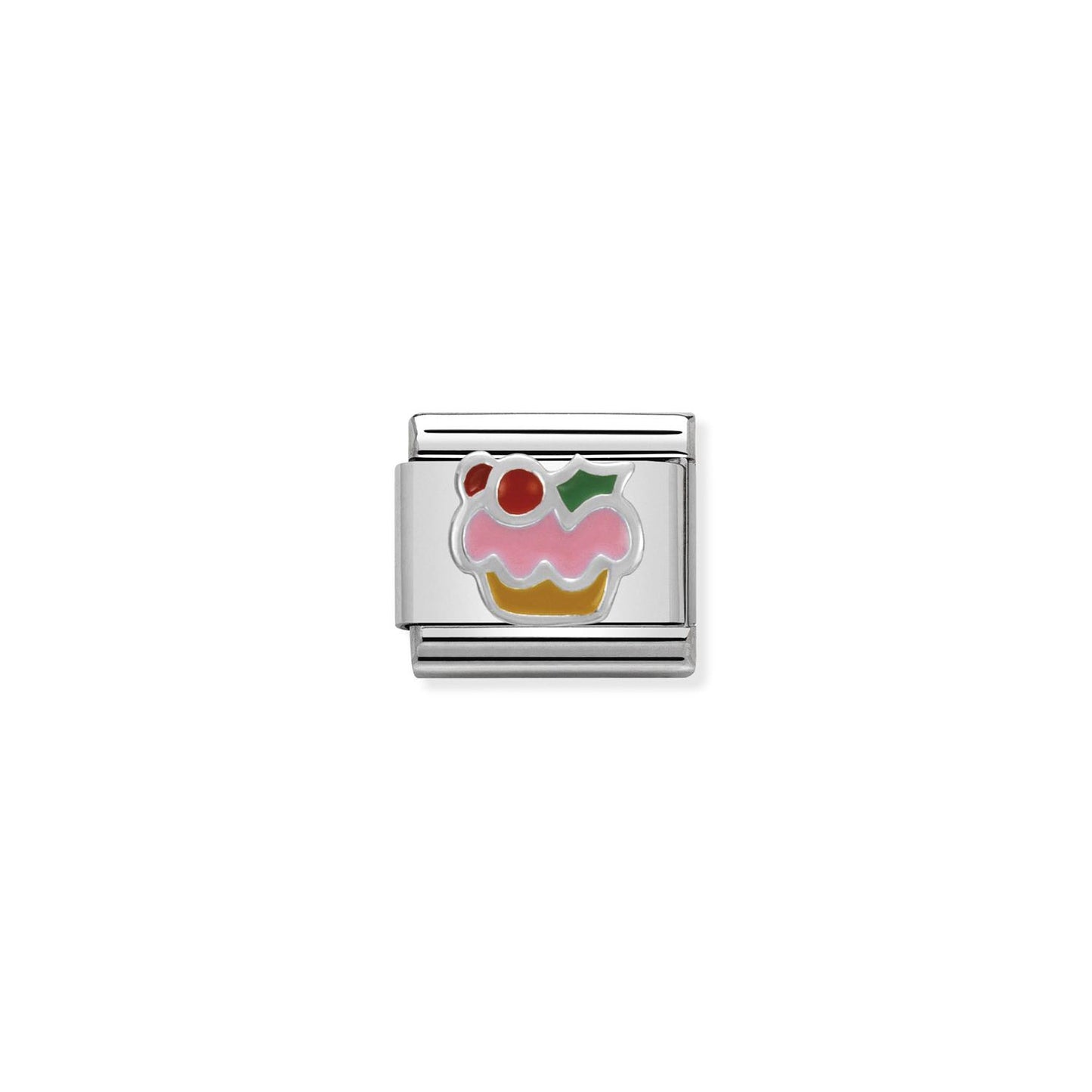 LINK, CUPCAKE IN SILVER AND ENAMEL