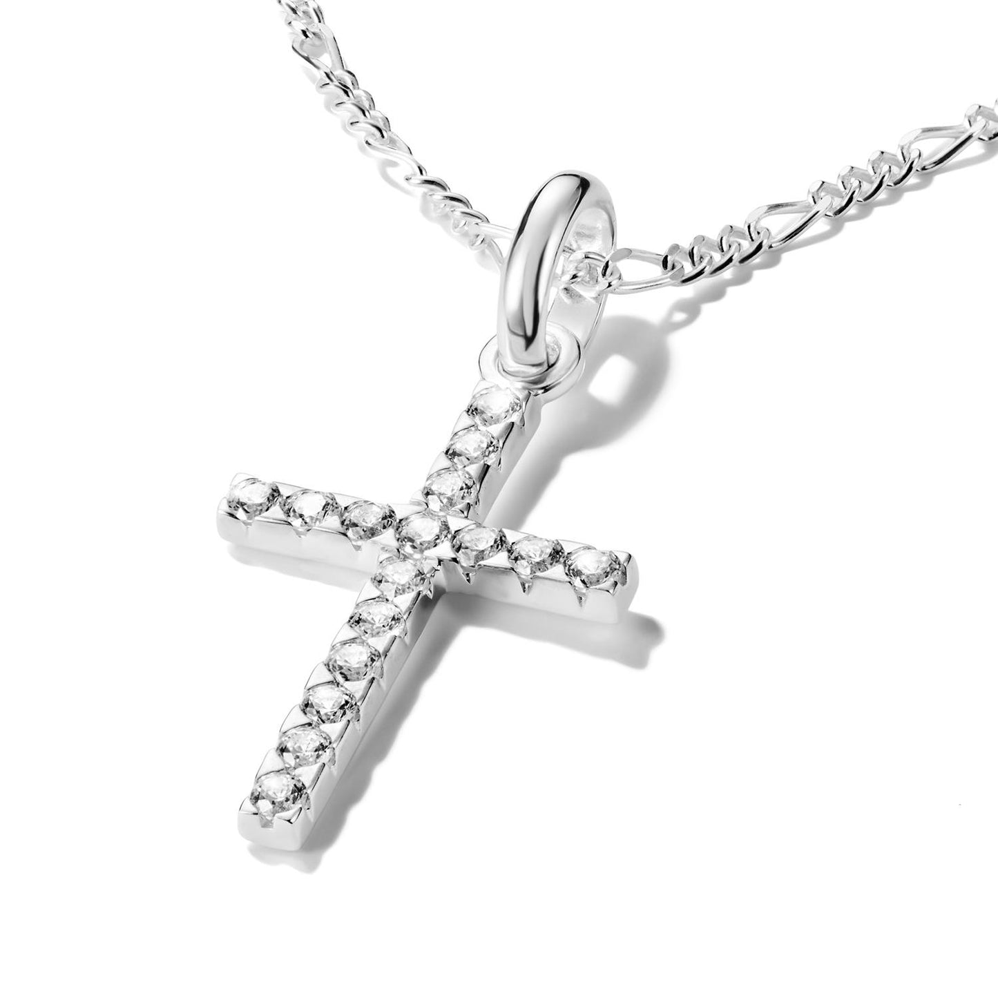 Charm Pendant Cross With Stones Connect silver