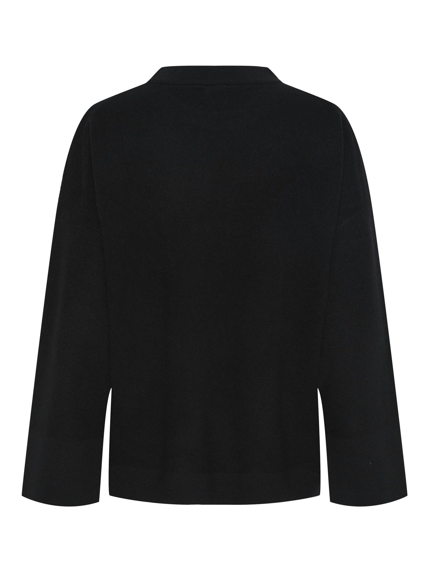 YASEMILIE O-NECK KNIT PULLOVER - BLACK