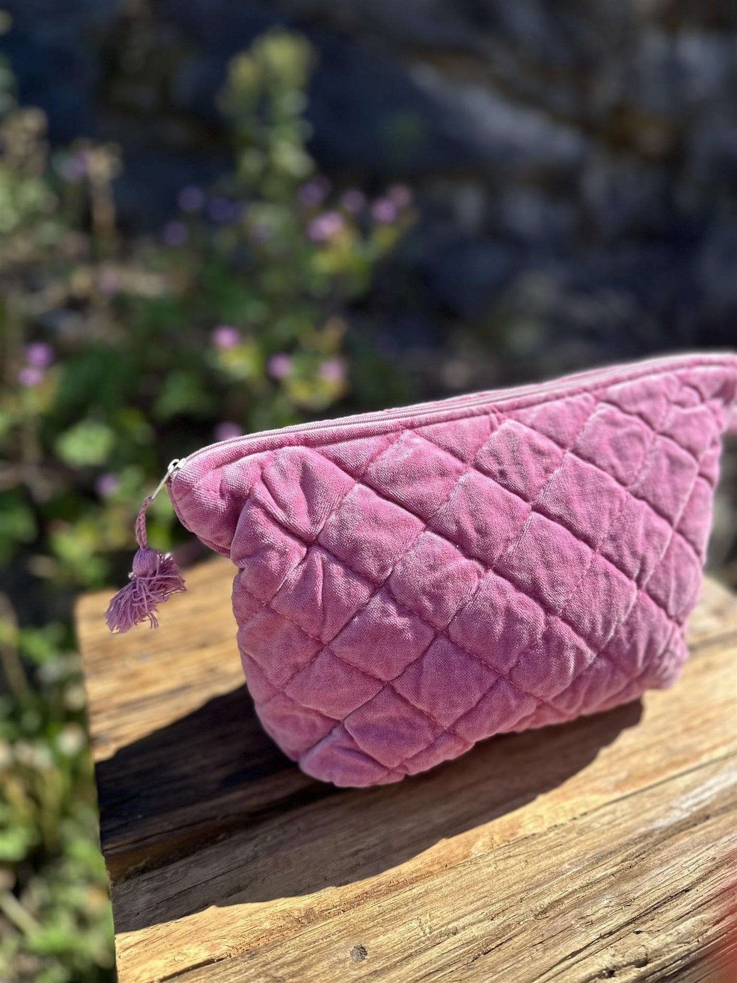 Toalettmappe Velur - Rosy Pink
