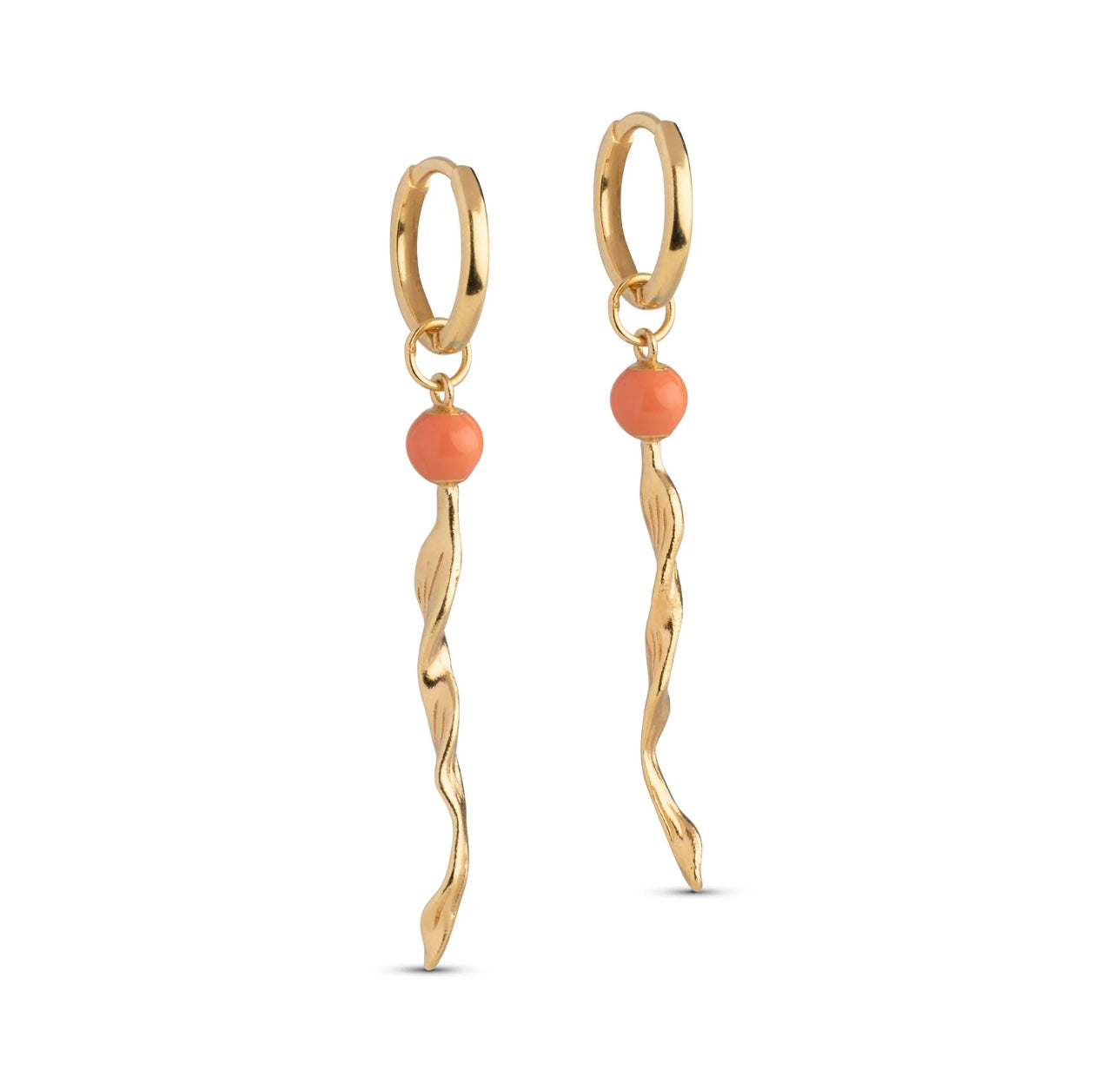 Mona Light Coral Hoops