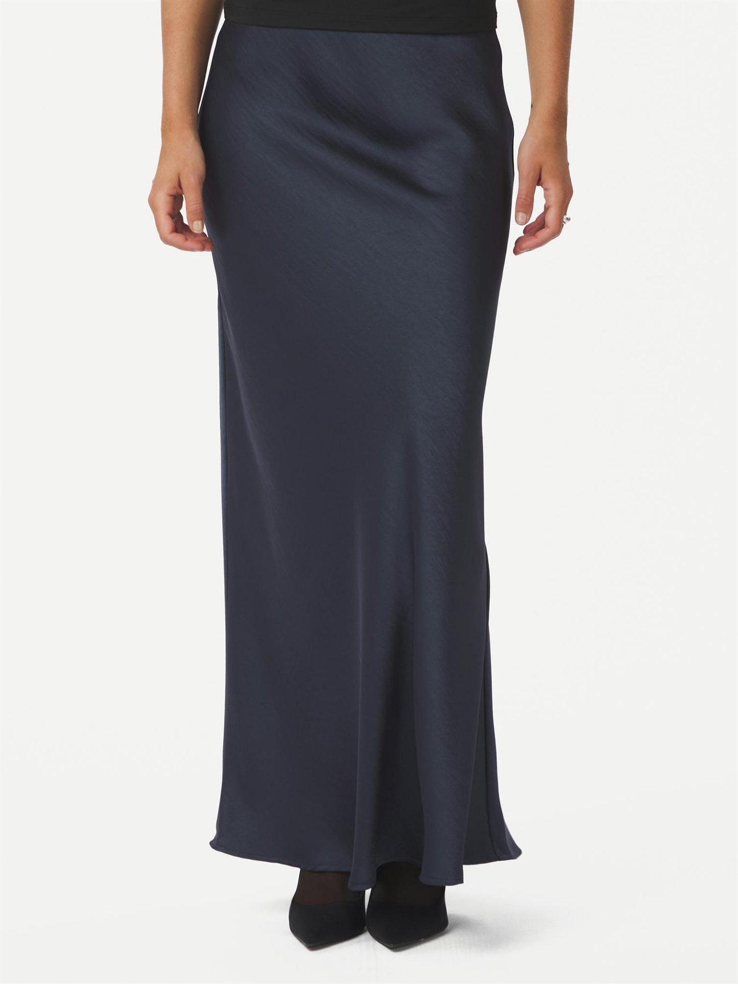 Vicky Heavy Sateen Skirt - Midnight blue