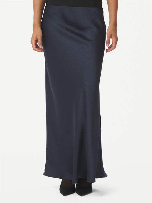 Vicky Heavy Sateen Skirt - Midnight blue