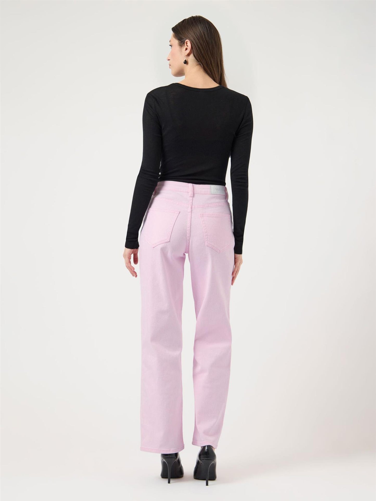 YASPIRA HW STRAIGHT PINK JEANS - BALLERINA