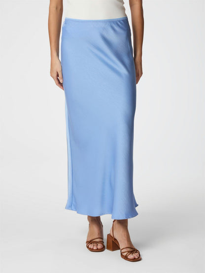 Vicky Heavy Sateen Skirt - Dusty Blue