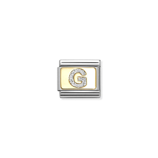 LINK, LETTER G SILVER GLITTER