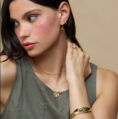 Organic SP green jade stone cuff