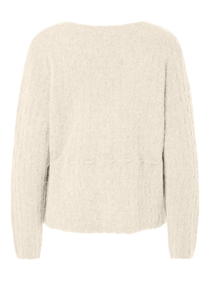 YASMELLIS LS ALPACA KNIT CARDIGAN - PRISTINE