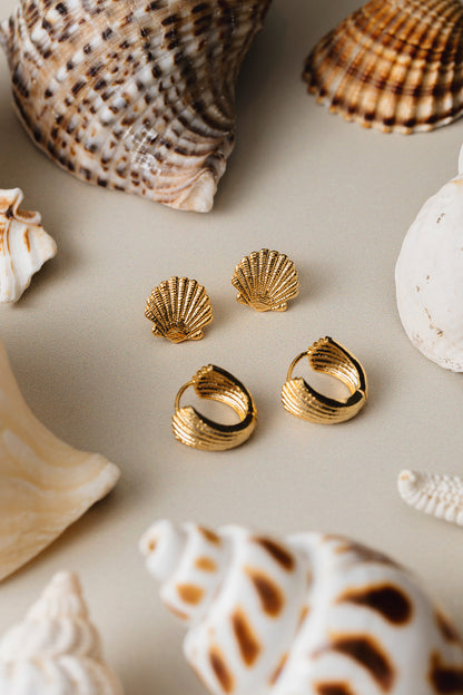 Textured Fan Small Hoops