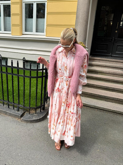 YASBILLA SS LONG DRESS - CHINTZ ROSE