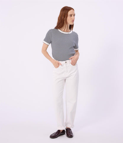 Tee-Shirt Ribbed Stripe - White / Navy